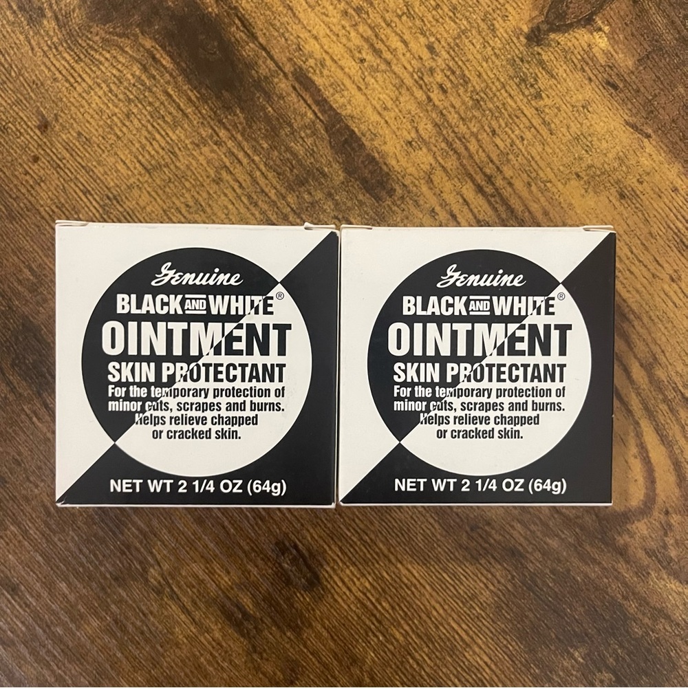 2 NEW Genuine Black and White Ointment Skin Protectant 64g Each 128g Total